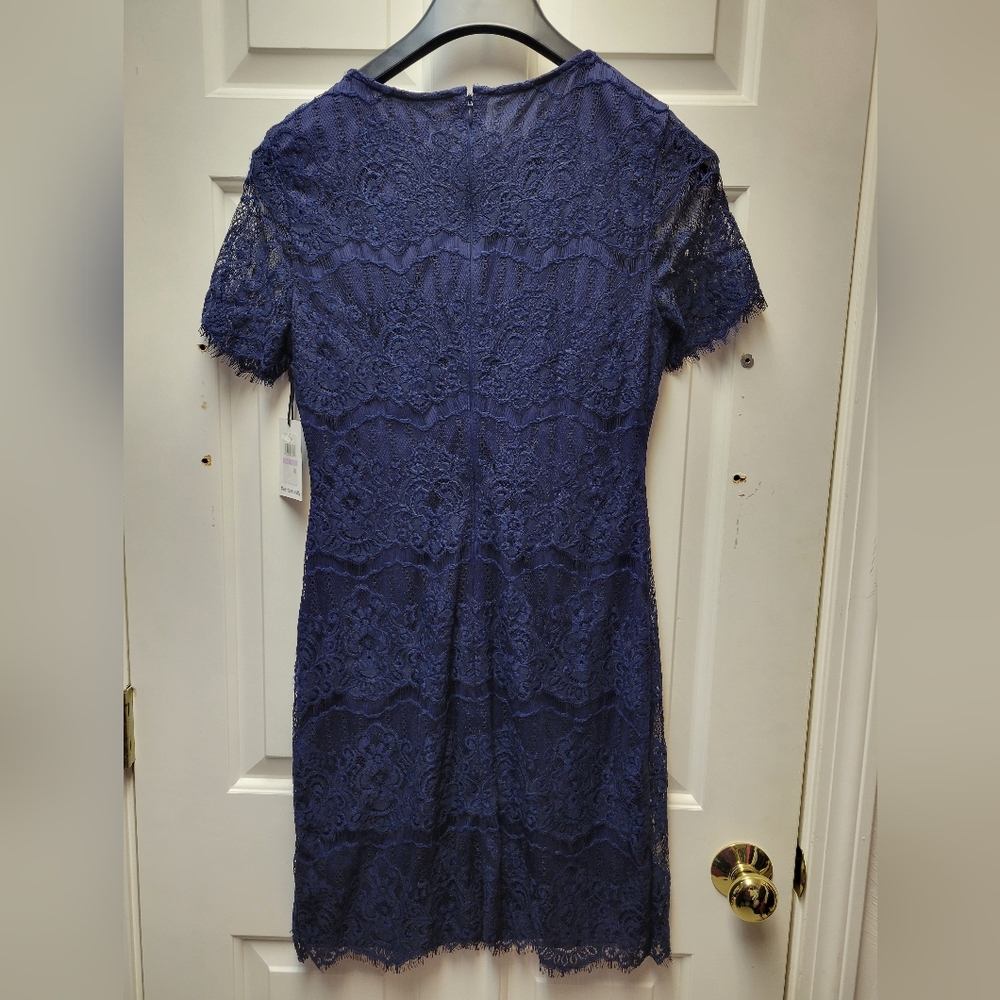 Kensie Midnight Blue Lace Mini Dress Size 6 Cocktail Evening - Picture 9 of 15